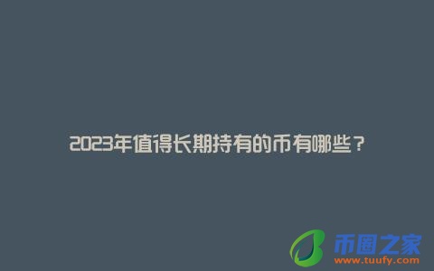 2023年值得长期持有的币有哪些？