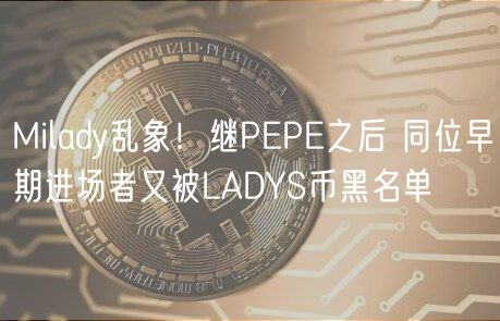 Milady乱象！继PEPE之后 同位早期进场者又被LADYS币黑名单