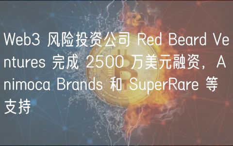 Web3 风险投资公司 Red Beard Ventures 完成 2500 万美元融资，Animoca Brands 和 SuperRare 等支持