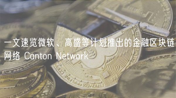 一文速览微软、高盛等计划推出的金融区块链网络 Canton Network