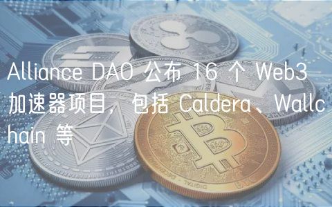 Alliance DAO 公布 16 个 Web3 加速器项目，包括 Caldera、Wallchain 等