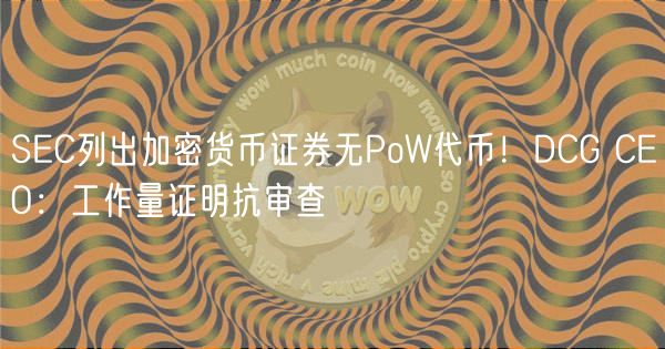 SEC列出加密货币证券无PoW代币！DCG CEO：工作量证明抗审查