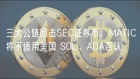三大公链回击SEC证券币：MATIC将不适用美国 SOL、ADA否认