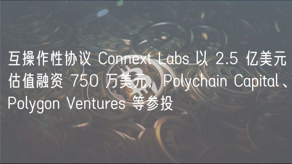 互操作性协议 Connet Labs 以 2.5 亿美元估值融资 750 万美元，Polychain Capital、Polygon Ventures 等参投