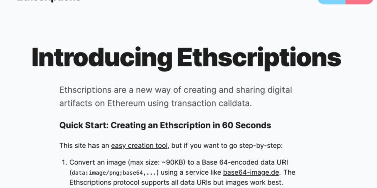 以太坊铭文系统Ethscriptions正式上线!铸造数超3万个