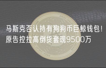马斯克否认持有狗狗币巨鲸钱包！原告控拉高倒货套现9500万