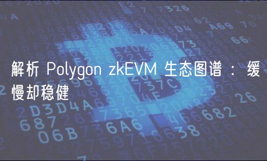 解析 Polygon zkEVM 生态图谱 ：缓慢却稳健