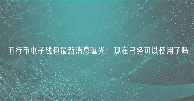 五行币电子钱包最新消息曝光：现在已经可以使用了吗