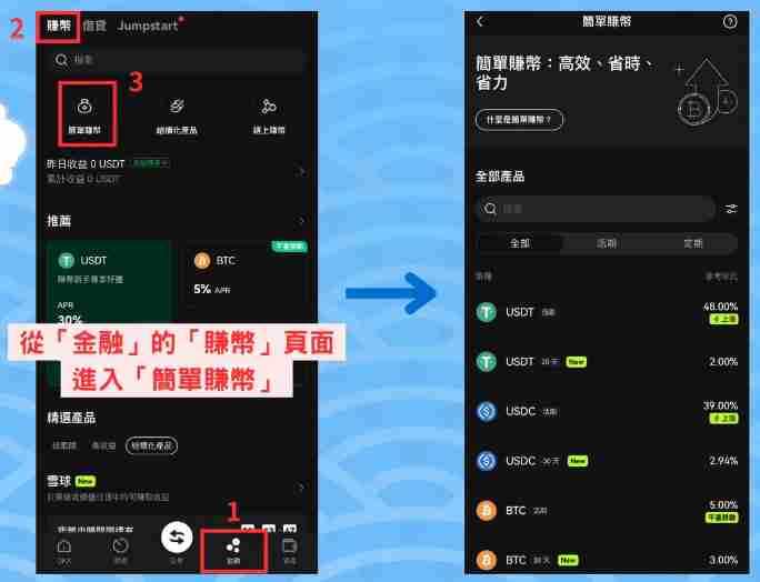 OKX简单赚币操作教学:持币生息有什么优缺点与风险?